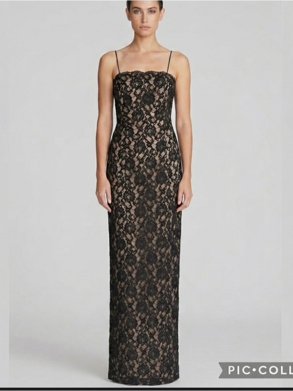 Arianna by Rachel Kaye Evening Dress Black Lace Nude Illusion Cocktail 6